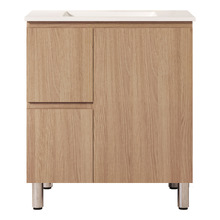 Byron 750mm Light Oak Freestanding Vanity with Removable Kickboard